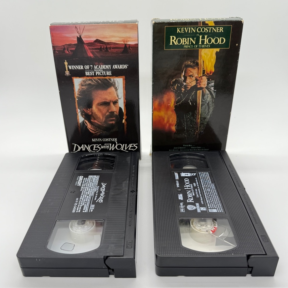 VHS Movie Compilation Robin Hood Prince of Thieves Dances with Wolves - Picture 3 of 3
